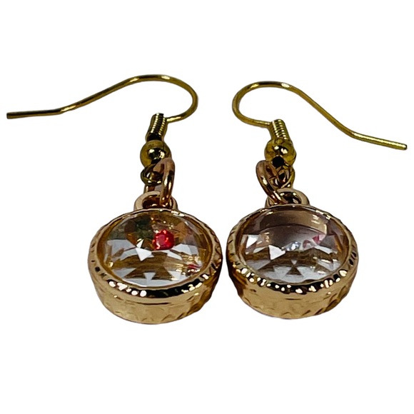 Mini round shaker rhinestone charm earrings NEW - Picture 4 of 13